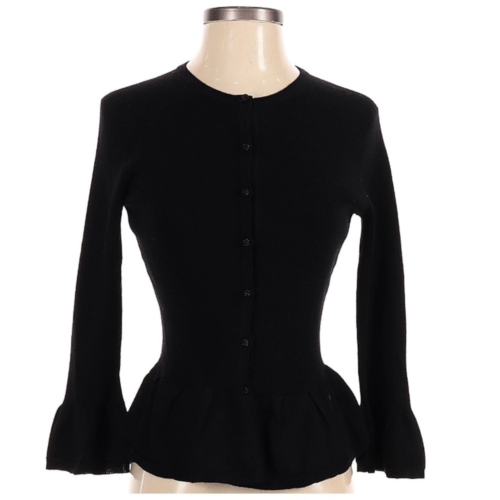 TALBOTS Black Button Cardigan.